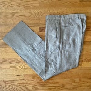 Natural Linen Dress Pant w/Pleat